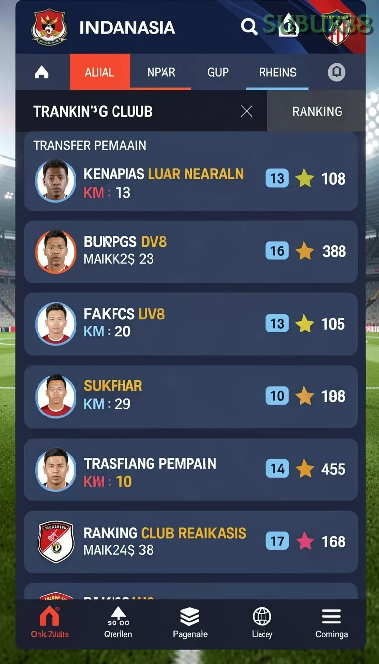 Cuplikan layar F200M — menu navigasi