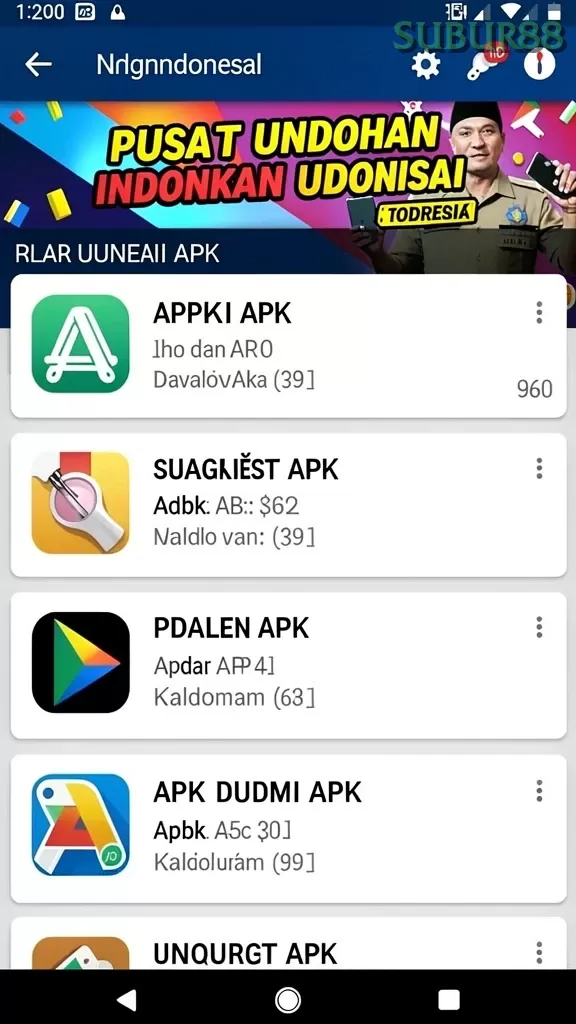 Cuplikan layar 171SLOT — menu navigasi